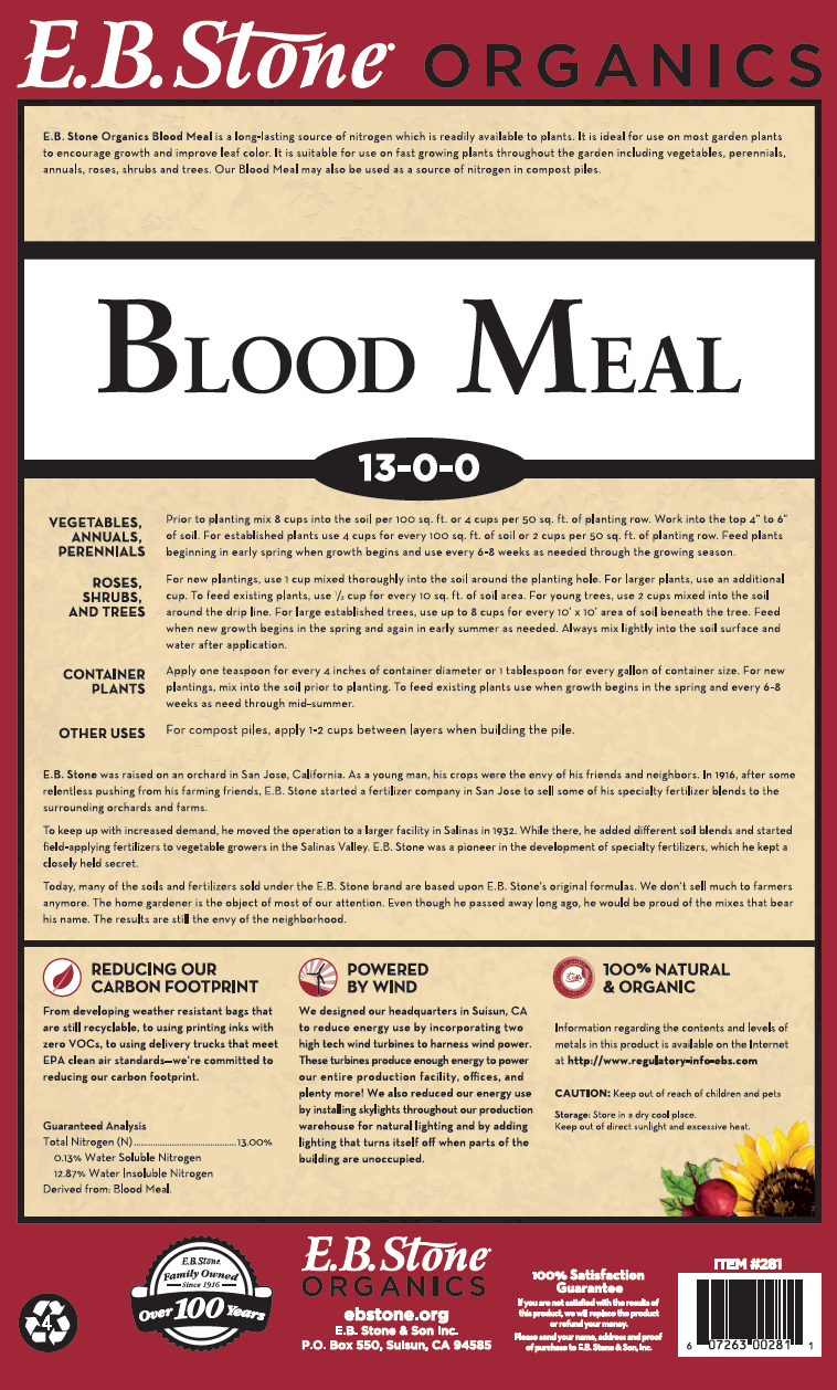 E.B. Stone Organics Blood Meal 13-0-0 - Thumbnail 2