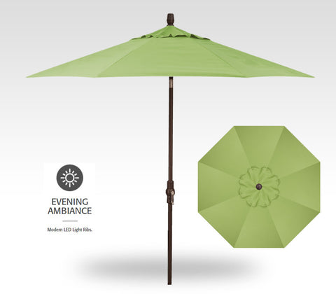 9' Starlux Twist Tilt Umbrella, Bronze Frame - Kiwi