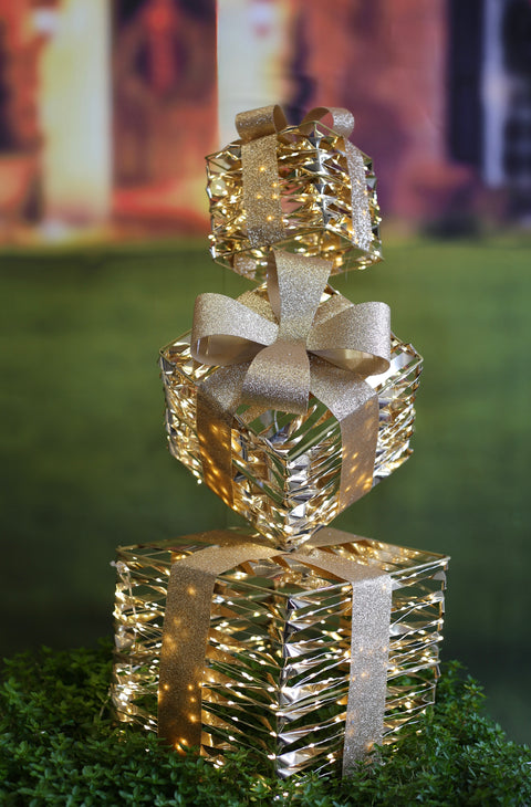 Lumineo Micro LED Gift Box Stack – Warm White (28.7 in)