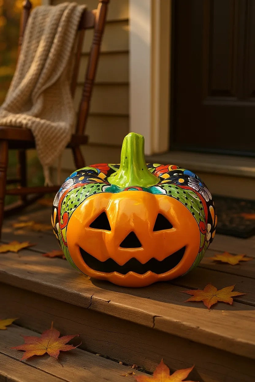 Talavera Colors Pumpkin Statue – 12 inch – Armstrong Garden Centers