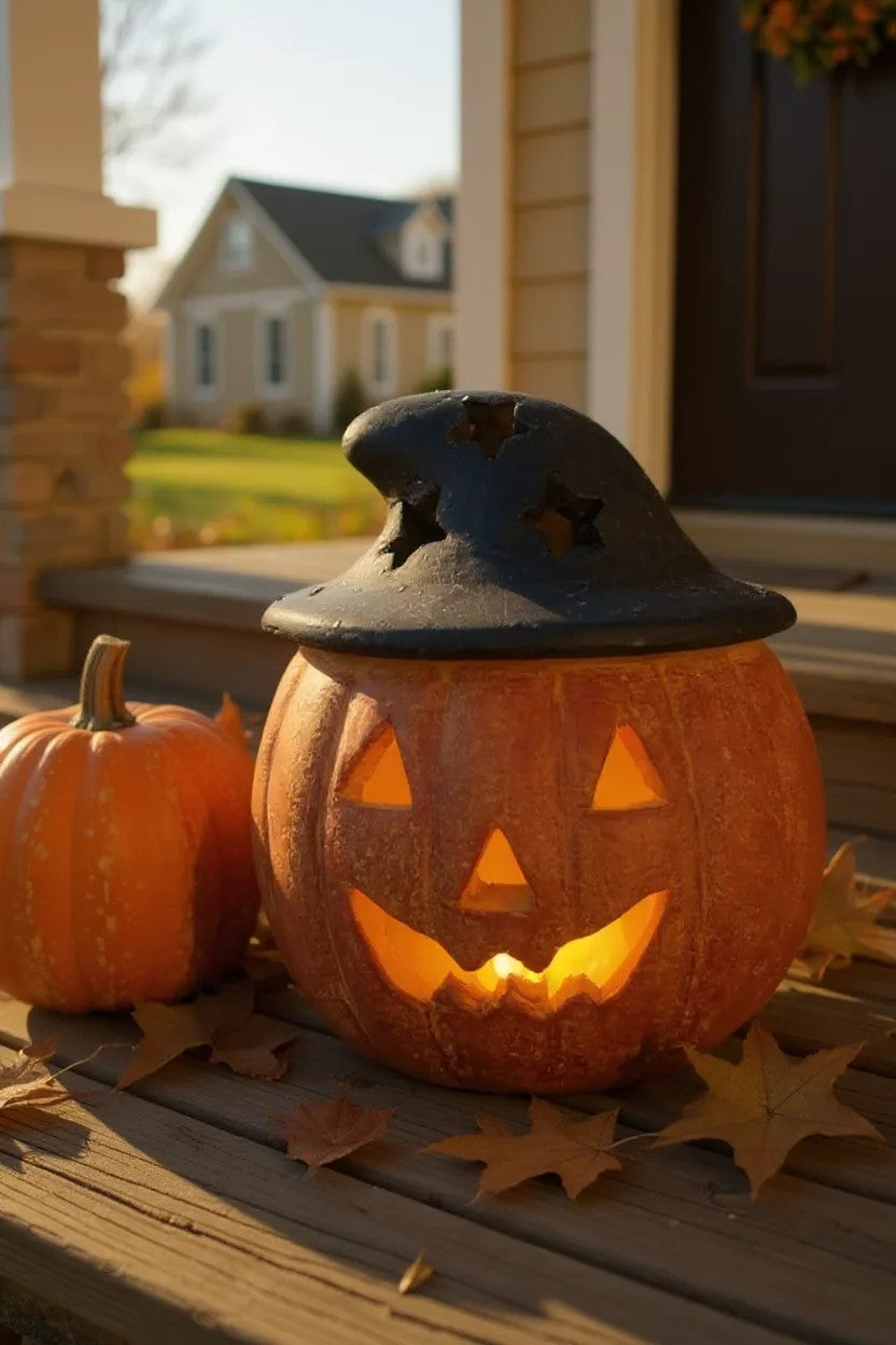 Witch Hat Clay Pumpkin - Thumbnail 4