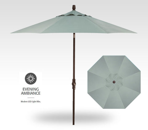 9' Starlux Twist Tilt Umbrella, Bronze Frame - Spa