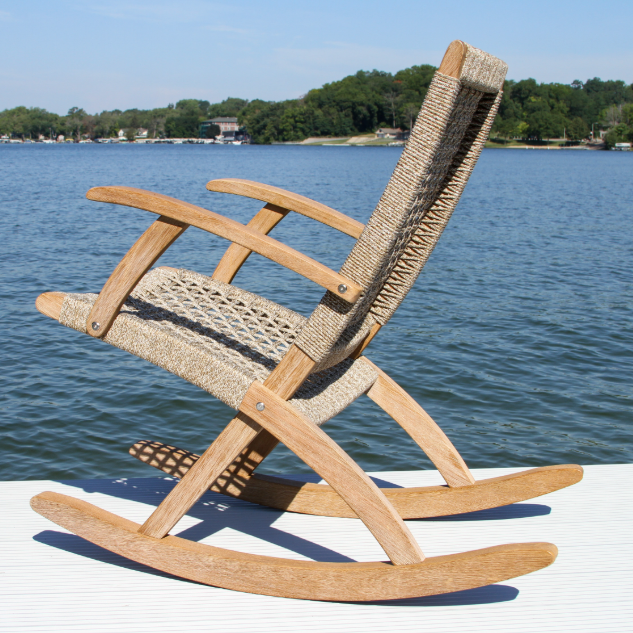 Wheat Rope Eucalyptus Modern Rocking Chair