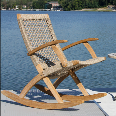 Wheat Rope Eucalyptus Modern Rocking Chair