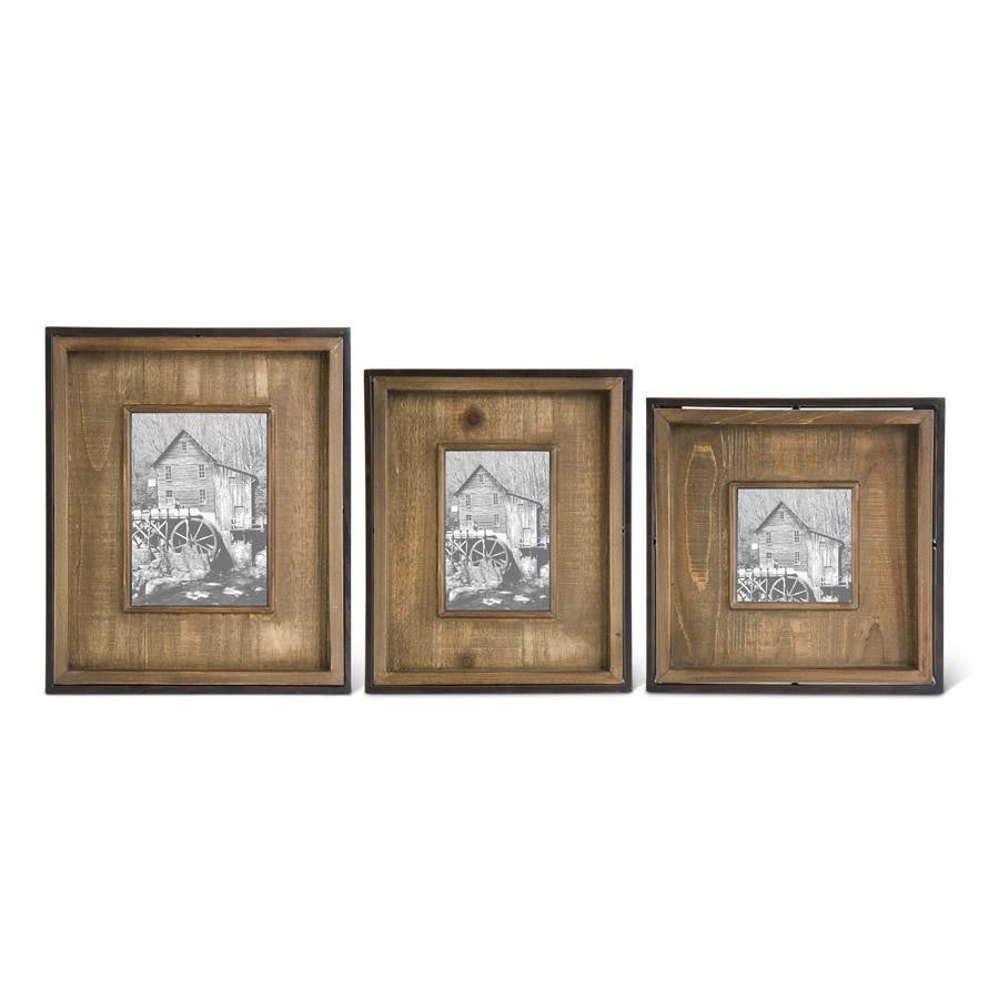 Square Dark Metal and Wood Modern Photo Frame – Armstrong Garden Centers