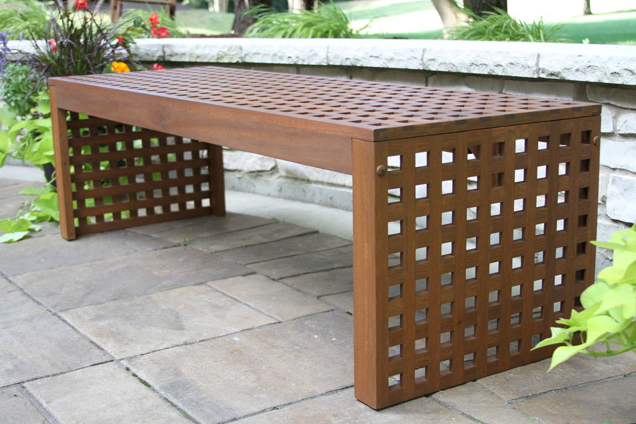 Eucalyptus Oversized Checkerboard Bench - Thumbnail 4