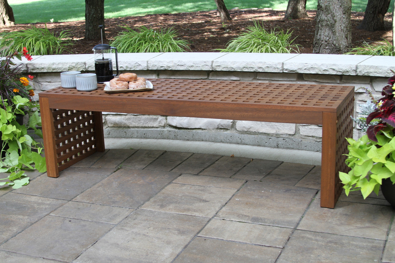 Eucalyptus Oversized Checkerboard Bench - Thumbnail 3