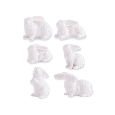 Assorted 2.75" White Porcelain Bunny