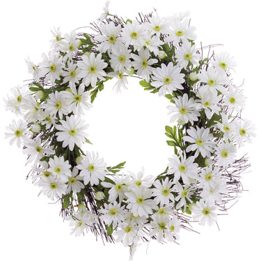 White Daisy Wreath – 24" (Artificial)