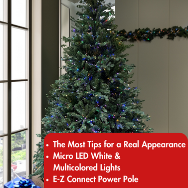Alberta Spruce Deluxe Artificial Christmas Tree – 6.5’ or 7.5’ Pre-Lit with 18-Function LED Lights