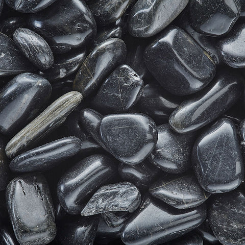 Polished Black Pebbles - 20 lb