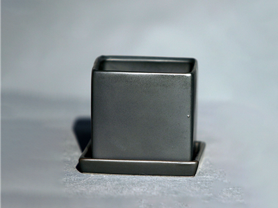 Cube Pot With Detached Saucers, Matte Cool Grey - 4.5" X 3.5"