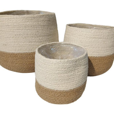 Jute Natural/White Basket