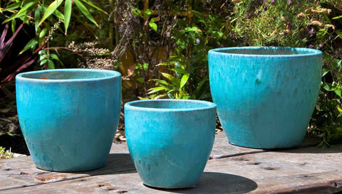 Lily Planter, Turquoise - 14"