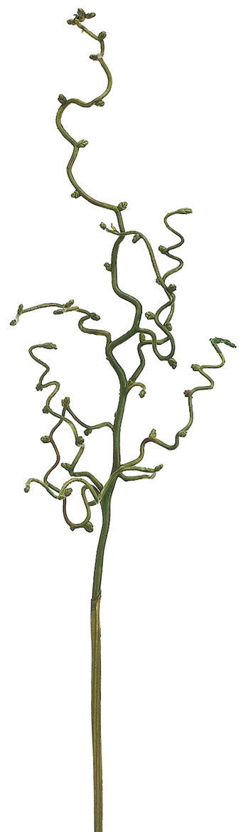 Faux Curly Twig Branch Green - 30 inch