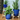 Valencia Planter With Attached Saucer, Falling Blue - 11.5" X 10"