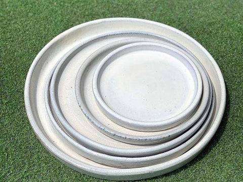 Round White Saucer, White - 15.5"