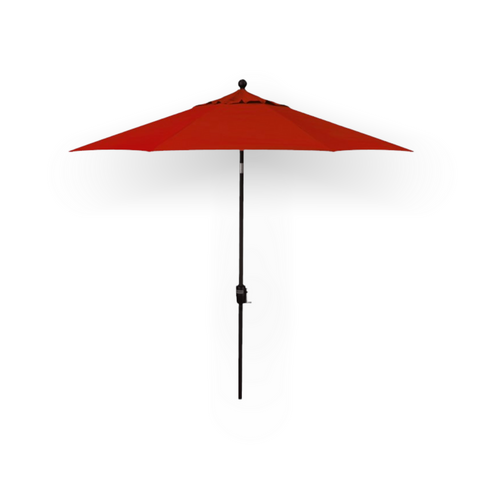 9' Push Button Tilt Umbrella, Black Frame - Red