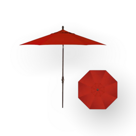 9' Starlux Twist Tilt Umbrella, Bronze Frame - Red