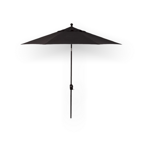 9' Push Button Tilt Umbrella, Black Frame - Black