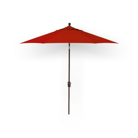 9' Push Button Tilt Umbrella, Bronze Frame - Red