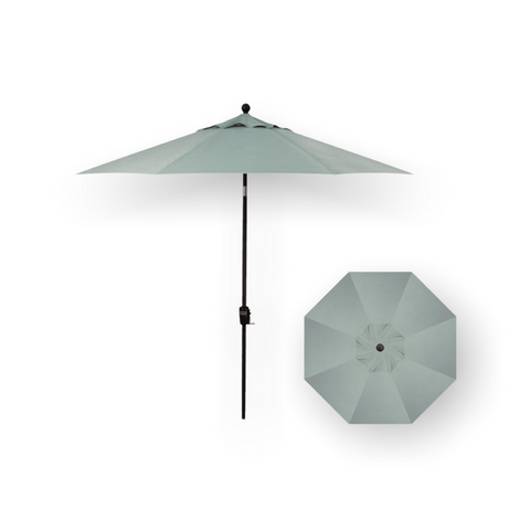 9' Push Button Tilt Umbrella, Black Frame - Spa