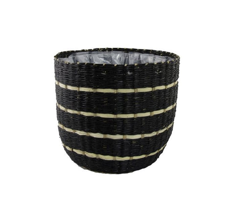 Seagrass black Pinstripe Basket
