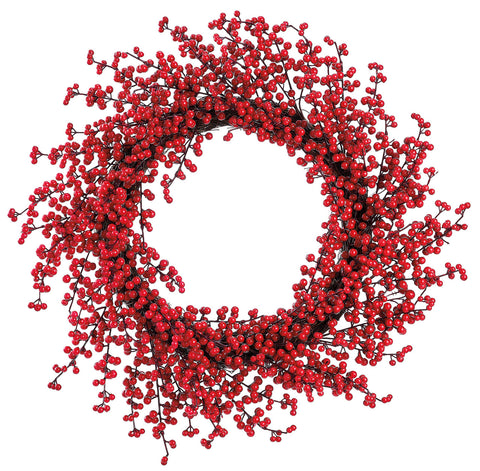 Red Berry Wreath – 24" (Artificial)