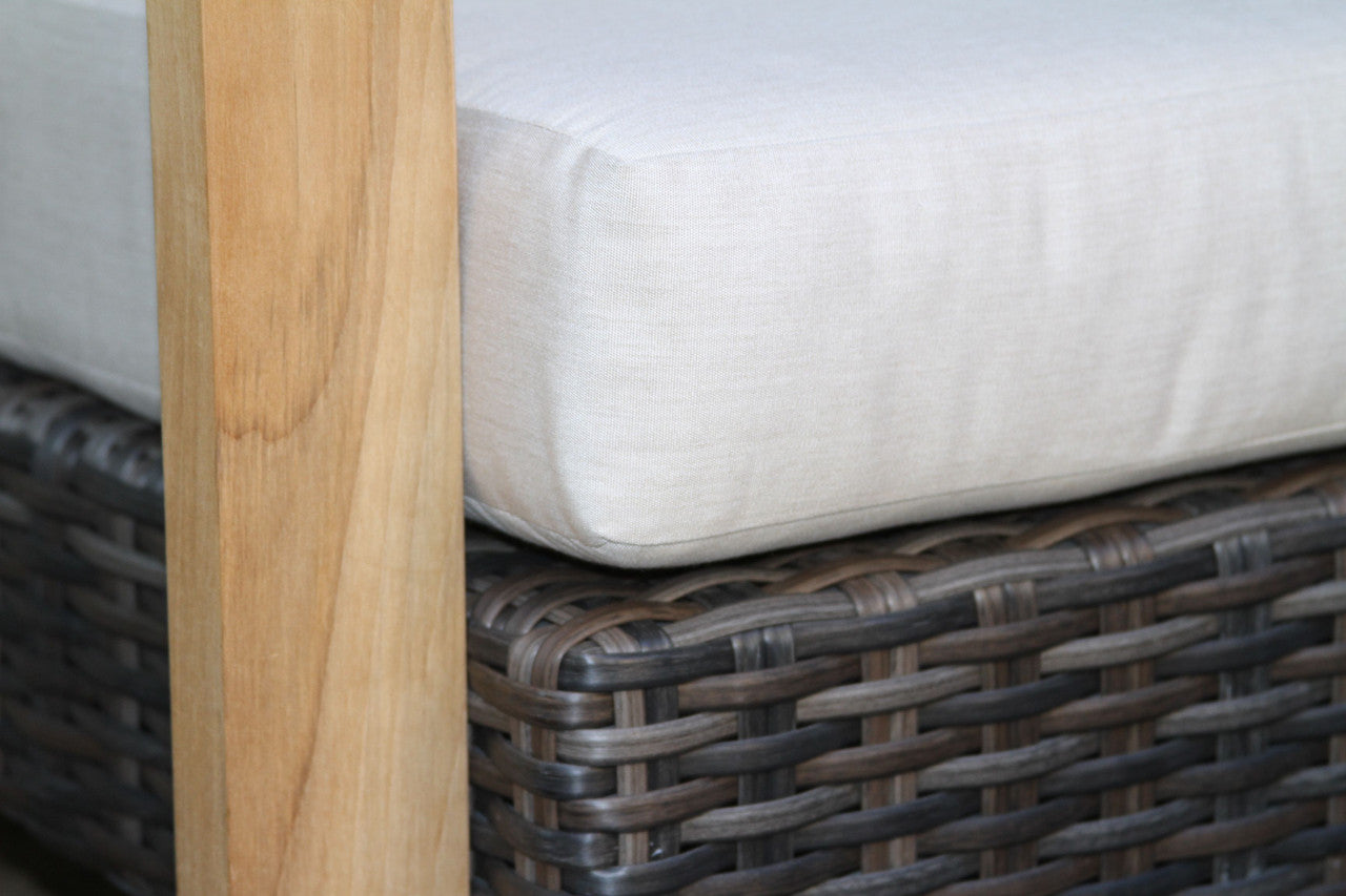 Teak & Brown / Slate Wicker Conversation 4 Piece Set - Thumbnail 3