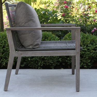 Eucalyptus Grey Wash & Rope Single Lounger