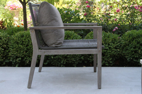 Eucalyptus Grey Wash & Rope Single Lounger