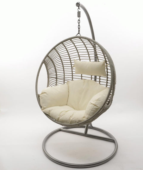 Hanging Chair London Grey with Sesame Cushion