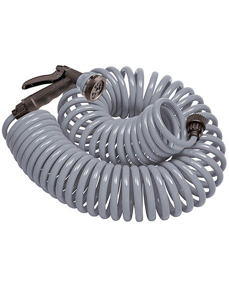 Orbit Coil Hose Gray With Nozzle - 50 Ft