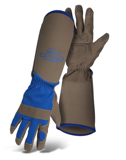 Boss® Guard Extended Sleeve Synthetic Leather Men's Garden Gloves - Blue  - Large