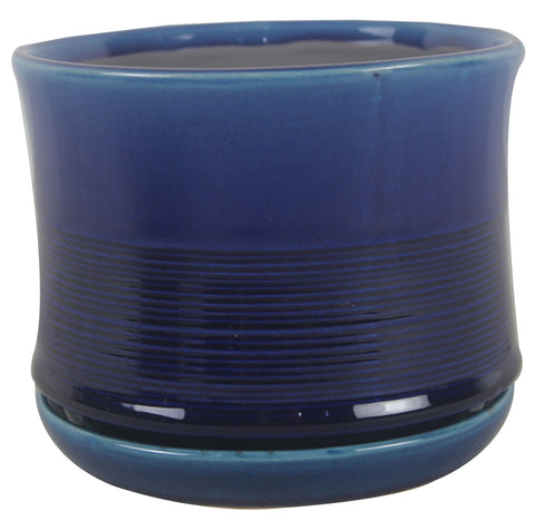 Ismara Tall with Saucer Crackle Blue - 8 inch