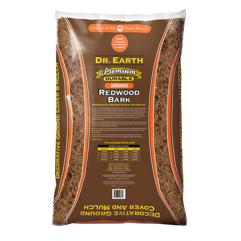 Dr. Earth Premium Shredded Redwood Bark - 3 cf