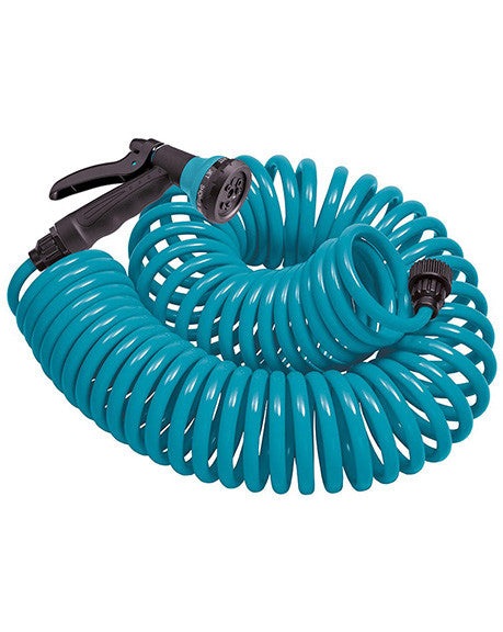 Orbit Coil Hose Teal With Nozzle - 50 Ft