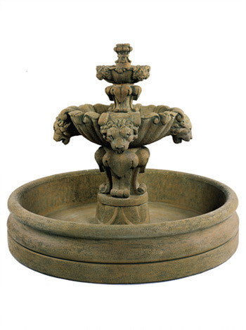 Lion Fountain, Small with 46" Basin