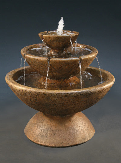 Color Bowl with Lip Fountain, 3 Tier
