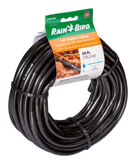 Drip Irrigation 1/4in Emitter Tubing with 6in Spacing