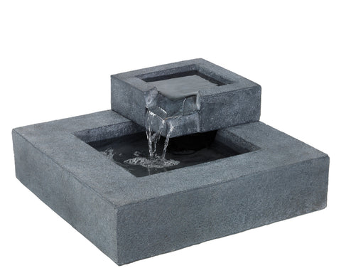 Lightweight Low Square Tiered Spill Fountain